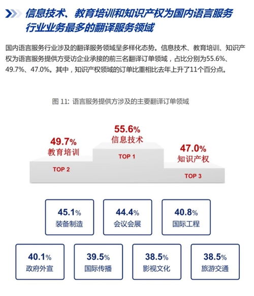 語言服務(wù)行業(yè)三大核心翻譯領(lǐng)域 信息技術(shù)、教育培訓(xùn)和知識(shí)產(chǎn)權(quán)淺析